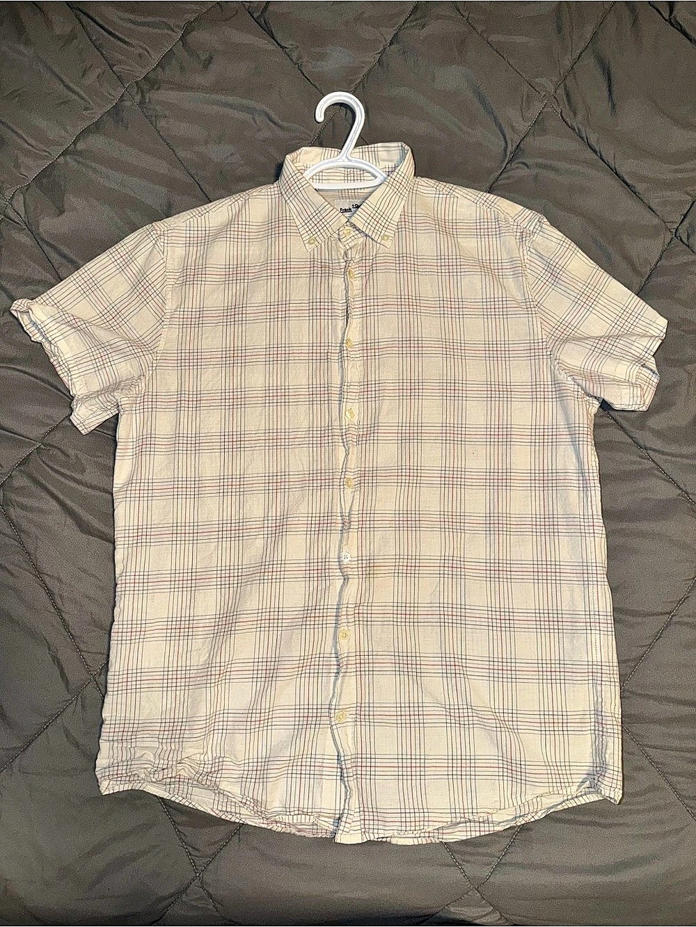 Frank + Oak Plaid Short Sleeve Shirt Size Large